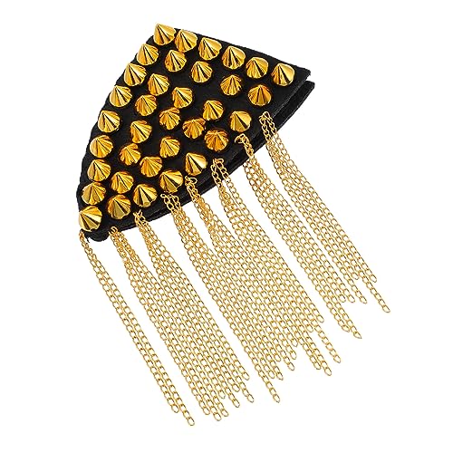 Angoily Vintage Goldene Schulterklappen mit Quaste und Kette Einzigartige Epauletten für Damen für Karneval Partys und Festlichkeiten von Angoily
