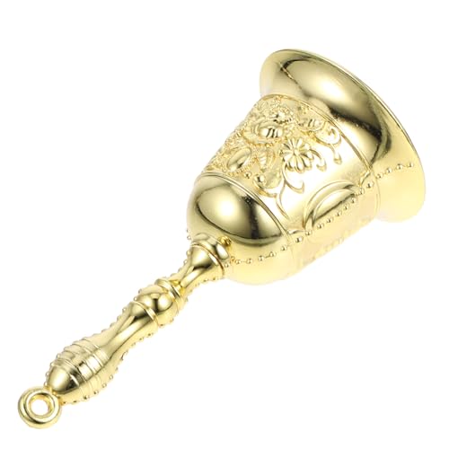 Angoily Vintage Handglocke Metall Hand Percussion Bell mit Antirutschgriff Klarer Klang für Restaurant Service Büro Empfang Elegante Dekoration und Vielseitige Nutzung von Angoily