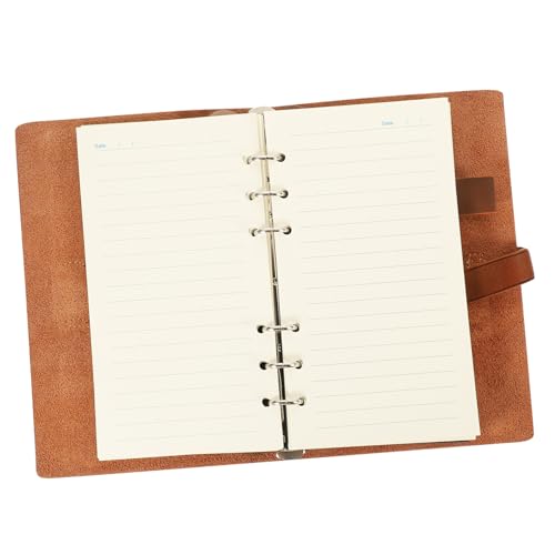 Angoily Vintage Notizbuch mit Abnehmbarem Binder Flexibles Braunes Schreibjournal für Büro und Reisen Strapazierfähiger Kalender für Studenten Lehrer und Berufstätige Handliches Tagebuch von Angoily