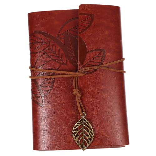 Angoily Vintage Notizbuch mit PU Lederbezug Lose Notizblock Tägliches Planer und Reisetagebuch Unlinierte Blätter Gelb Braunes Vintage Design für Studenten Lehrer Mitarbeiter Freunde von Angoily