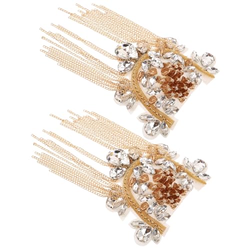 Angoily Vintage Schulter Epauletten mit Metall Quastenkette U Förmiges Design Auffälliger Schmuck für Kostüme und Partys Modische Handliche Schulter Epaulets Angoily Vintage Schulter Epauletten mit Metall Quastenkette U Förmiges Design Auffälliger Schmuck für Kostüme und Partys Modische Handliche Schulter Epaulets von Angoily