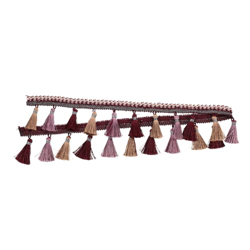 Angoily Vorhang Spitzenfransen Kleidung gewebter Besatz Tischdecke Kettenbesatz Seide ribbon schienbeinschoner tape Vorhangkantendekoration Fransenbesatz für Sofakissen Polyester Violett von Angoily