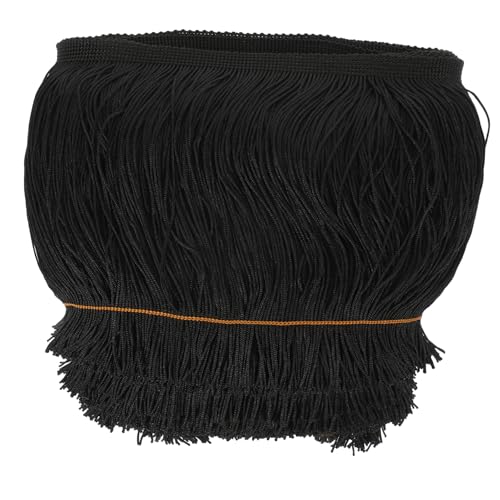 Angoily Vorhangbesatz Fransenborte für Diy Projekte Schwarzes Spitzenband für Sofas und Dekorationen Vielseitig Einsetzbar für Kissen und Möbel von Angoily