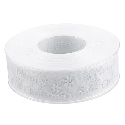 Angoily Weihnachts Geschenkband mit Schneeflocken Muster Dekoband für DIY Bastelprojekte Partydekoration und Geschenkverpackung Weiß von Angoily