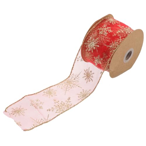 Angoily Weihnachtsband Dekoratives Satinband für DIY Weihnachtsdekoration Rot und Silber für Baumdekoration und Festlichkeiten von Angoily