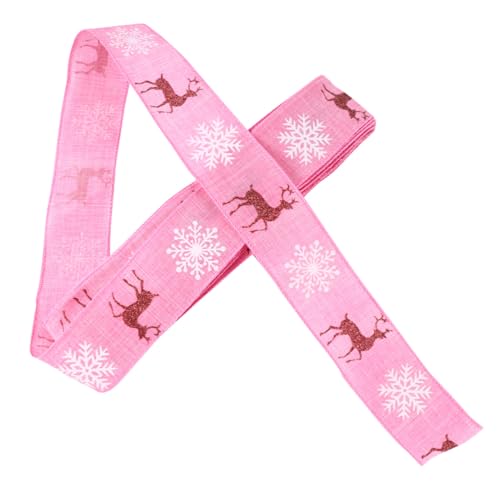 Angoily Weihnachtsschleife Breites Geschenkband mit Rentier und Schneeflockenmotiv Vielseitiges Dekorationsband für Weihnachtsgeschenke Party und DIY Dekorationen von Angoily