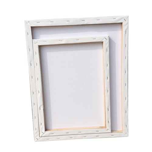Angoily Weiße Künstler-leinwand Baumwolle Aufgespannter Keilrahmen Malgrund für Öl Acrylfarben DIY Handbemalte Malfläche Kreative Malunterlage von Angoily