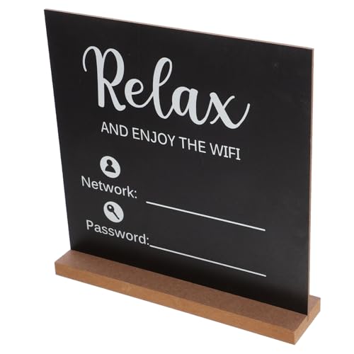 Angoily WiFi -Muster Blackboard WLAN-Passwortzeichen wifi passwortschild für zu hause Tisch Staffelei Ständer W-lan WLAN-Schild für Gäste WLAN-Beschilderung Hotel-WLAN-Schild hölzern von Angoily