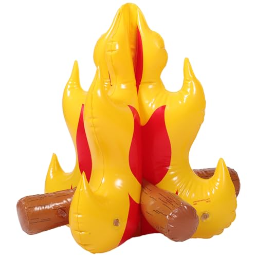 Angoily Widerstandsfähiges Aufblasbares Lagerfeuer aus PVC Lebendige Künstliche Flammen dekoration für Camping Geburtstage Halloween Sommerlager und Outdoor feiern Strapazierfähiges von Angoily