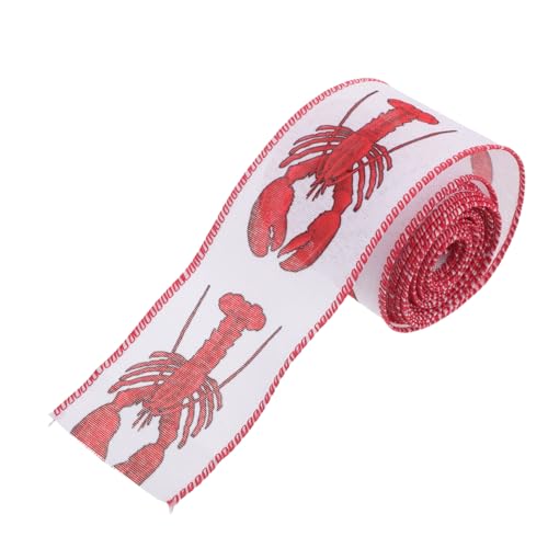 Angoily Yards Lobster Print Grosgrain Wrapping Ribbon mit Drahtkante Farbintensives Bastelband für Schleifen Geschenkverpackung und Festliche Partydekorationen von Angoily