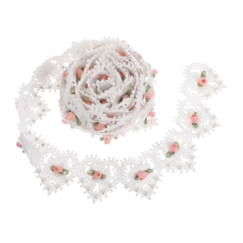 Angoily Yards Weiße Spitzenborte mit Blumendetails und Imitationsperlen Besticktes Vintage-spitzenband für Brautkleider Hüte und DIY Hochzeitsdekoration Handgefertigte Applikation Angoily Yards Weiße Spitzenborte mit Blumendetails und Imitationsperlen Besticktes Vintage-spitzenband für Brautkleider Hüte und DIY Hochzeitsdekoration Handgefertigte Applikation von Angoily