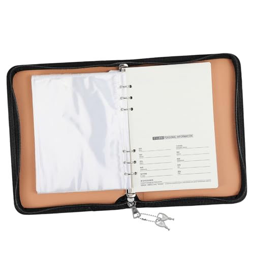 Angoily Zipper Binder Organizer Weiß Refillable Student Binder mit Sicherem Reißverschluss Leichtes Dokumenten Budget-planer-portfolio für Schule und Büro von Angoily
