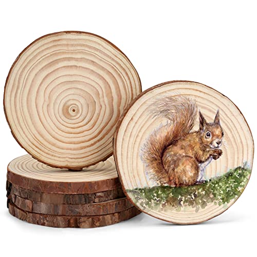 Angooni 6 Stück Natürliche Holzscheiben, 12-13 cm Runde Holzscheiben zum Basteln, Baumscheibe mit Rinde für Kunst Holzscheiben, DIY Handwerk, Weihnachtsschmuck Angooni 6 Stück Natürliche Holzscheiben, 12-13 cm Runde Holzscheiben zum Basteln, Baumscheibe mit Rinde für Kunst Holzscheiben, DIY Handwerk, Weihnachtsschmuck von Angooni