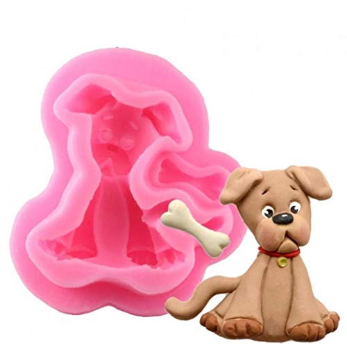 3D niedliche Hund Silikon-Form für Polymer Clay Süßigkeit Schokolade Moulds Geburtstags-Party-Fondant-Kuchen, die Werkzeuge von Angoter