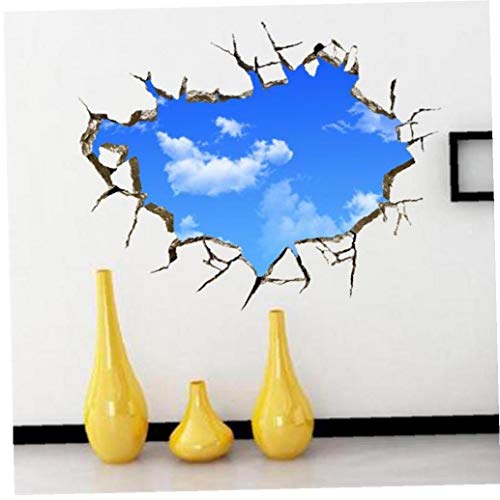 3D-Himmel-Weiß-Wolken-Wand-Aufkleber für Kind-Raum-Decke Dach Wandtattoo Home Decor Selbstklebende Boden Art Wandplakat von Angoter