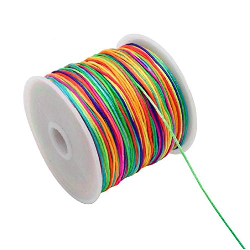 Appro 45m 0.8mm Regenbogen Quaste Schnur-Armband-Halskette Faden gewachst Seil chinesischen Knoten-Linie von Angoter