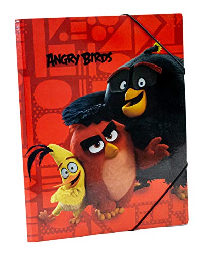 Angry Birds Gummizugmappe DIN A4 Red, Chuck & Bomb Eckspanner Sammelmappe Ordnungsmappe Schule 55ro16061 von Angry Birds
