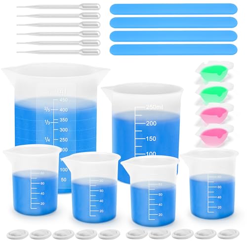 Anhow 29er Messbecher Epoxidharz, Silikonbecher Set Skala Mischbecher 450ml/250ml/100ml mit Rührstäbchen für DIY, Basteln, Labor, Küche Anhow 29er Messbecher Epoxidharz, Silikonbecher Set Skala Mischbecher 450ml/250ml/100ml mit Rührstäbchen für DIY, Basteln, Labor, Küche von Anhow