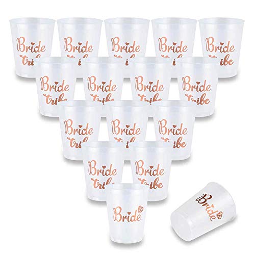 AniSqui 16 Count Bachelorette Bride Tribe Cups, Bridal Dusche Tassen w/2 Braut Cups Perfekt für Verlobungsfeier, Bridal Shower, Junggesellenabschied Party (16Oz, 450ml) von AniSqui