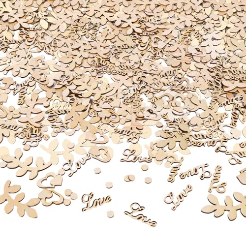 100 Stück Hochzeitsdeko Tisch Konfetti Holz - Streudeko Tischdeko Konfetti Hochzeit, DIY Hochzeit Deko für Verlobbung Valentinstag 100 Stück Hochzeitsdeko Tisch Konfetti Holz - Streudeko Tischdeko Konfetti Hochzeit, DIY Hochzeit Deko für Verlobbung Valentinstag von Anicy