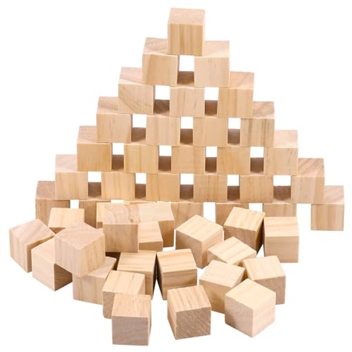 100 Stück Holzklötzchen zum Basteln - Kleine Holzwürfel Natürliche Blanko Holzblöcke, Holzklötzchen für DIY Malen Handwerk Dekoration, 20mm von Anicy