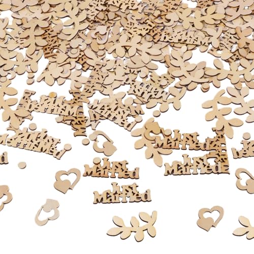 100 Stück Hochzeitsdeko Konfetti Holz - Just Married Konfetti Hochzeit Tischdeko Deko Streudeko Hochzeitsdeko Tisch für Verlobbung Valentinstag 100 Stück Hochzeitsdeko Konfetti Holz - Just Married Konfetti Hochzeit Tischdeko Deko Streudeko Hochzeitsdeko Tisch für Verlobbung Valentinstag von Anicy