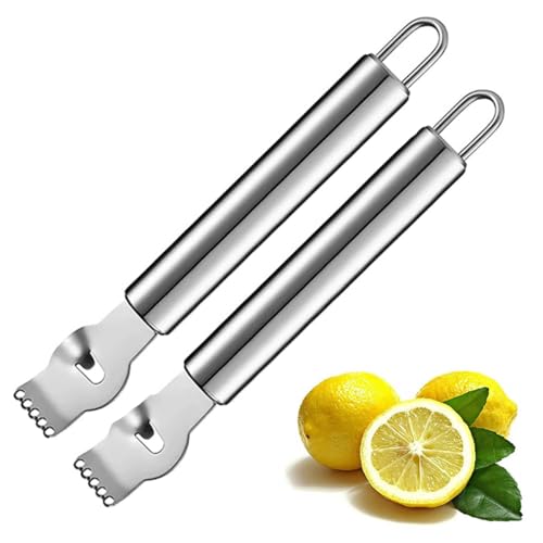 2 Stück Zestenreißer - Zitrone Schäler Edelstahl - Orange Schäler Citrus Obst Reibe Peeling Messer von Anicy