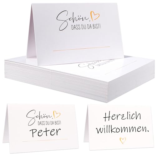 50 Stück Tischkarten Hochzeit, Tischkarten Geburtstag, Namensschilder Hochzeit, Platzkarten Schön Dass Du Da Bist, Tischkartens Konfirmation Kommunion Taufe, Tischkärtchen Hochzeitsdeko Tisch 50 Stück Tischkarten Hochzeit, Tischkarten Geburtstag, Namensschilder Hochzeit, Platzkarten Schön Dass Du Da Bist, Tischkartens Konfirmation Kommunion Taufe, Tischkärtchen Hochzeitsdeko Tisch von Anicy