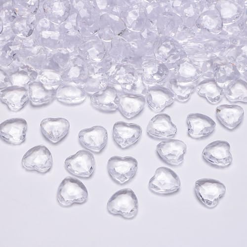 500 Stück Hochzeitsdeko Tischdeko Hochzeit - 12mm Silberhochzeit Deko Diamantene Hochzeit Funkelnd Herzen Diamantkristalle zum DIY Geschenk Füllung Dekoration Verlobung, Valentinstag, Transparent von Anicy