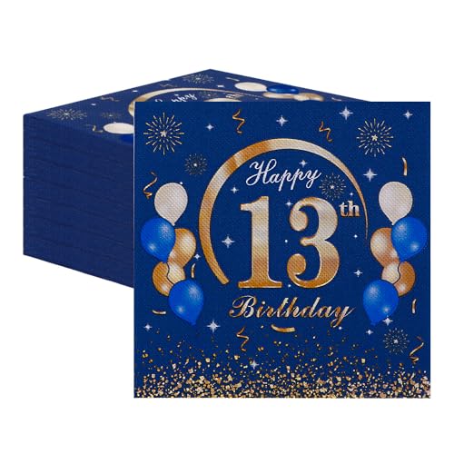 60 Stück Servietten 13. Geburtstag Junge - Happy Birthday Servietten Geburtstag für 13 Junge Tischdekoration 60 Stück Servietten 13. Geburtstag Junge - Happy Birthday Servietten Geburtstag für 13 Junge Tischdekoration von Anicy