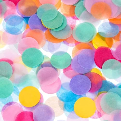 6000 Stück Konfetti Bunt - Groß Konfetti Pastell Mehrfarbig Runde Papierreste im Gewicht 60g für Luftballons,Geschenkbox, Deko Streu Dekoration für Geburtstag Feier Party Hochzeit Jubiläum von Anicy