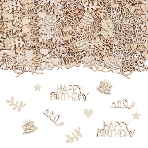 Anicy Holz Happy Birthday Konfetti - 150 Stück Groß, Geburtstagstischdeko, Regenbogenfarben, Confetti für Geburtstagstisch Anicy Holz Happy Birthday Konfetti - 150 Stück Groß, Geburtstagstischdeko, Regenbogenfarben, Confetti für Geburtstagstisch von Anicy