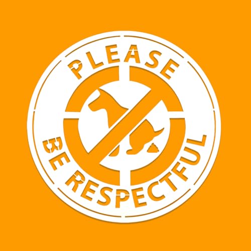 Wiederverwendbare Schablone zum Malen/Sprühen mit Aufschrift "Please Be Respectful", Warnschild für Außenbereich, Rasen, Hof, öffentliche Bereiche, keine Hunde oder pinkeln, 2 Stück von Anikoocory