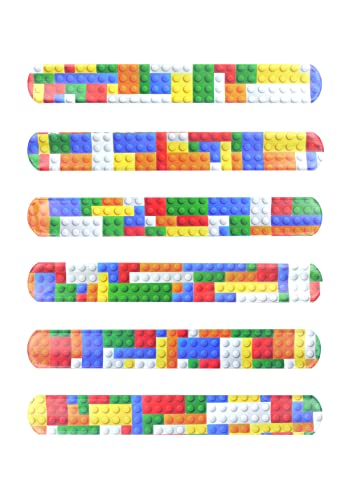 Anila's Complete Bricks Thema 10 Partytütenfüller & Partygeschenke – 10 verschiedene Ziegelsteine Schnapparmbänder (ideal für Kinder im Alter von 3-8 Jahren) von Anila's