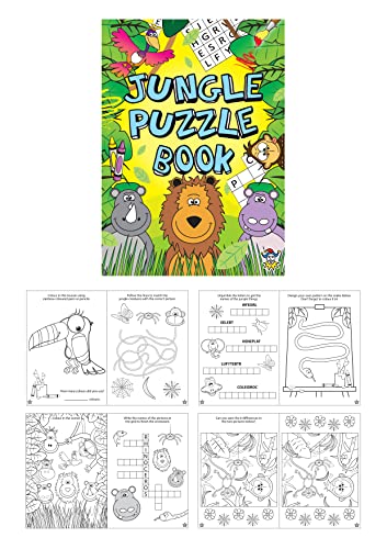 Anila's Komplette Dschungel-Themen, 10 Partytütenfüller & Partygeschenke – 10 Mini-Aktivitätsbücher für Dschungel-Mal- und Puzzle-Aktivitäten. (Ideal für Kinder im Alter von 3-8 Jahren) von Anila's