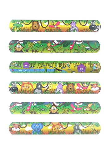 Anila's Komplette Dschungelthemed 10 Partytütenfüller & Gastgeschenke – 10 verschiedene Dschungel-Schnapparmbänder Ideal für Kinder von 3-8 Jahren von Anila's