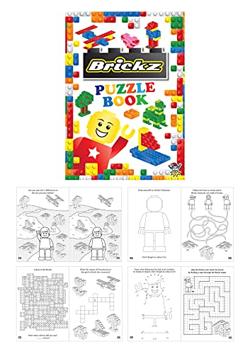 Anila's Complete Bricks Thema 10 Partytütenfüller & Partygeschenke – 10 Mini-Ziegelsteine, lustiges Puzzle-Aktivitäts-Malbuch (ideal für Kinder im Alter von 3-8 Jahren) von Anila's