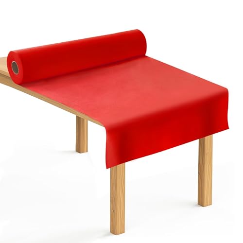 Anise Star Tischdeckenrolle 1,1x30m, Rot, Einweg Stoffähnlich, Flexibel Zuschneidbar, Platzsparend Für Bankettfeiern Geburtstagsfeiern Und Eventdekoration von Anise Star