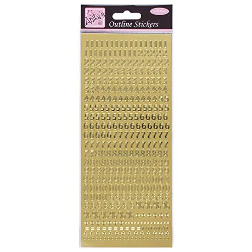 Anitas Kleine Zahlen Umreißen Aufkleber, Gold Anitas Kleine Zahlen Umreißen Aufkleber, Gold von Anita's