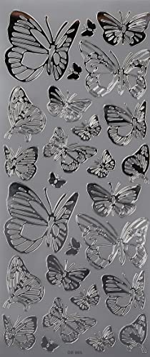 Anitas Schmetterlings-Entwurfs-Aufkleber, Silber von Anita's