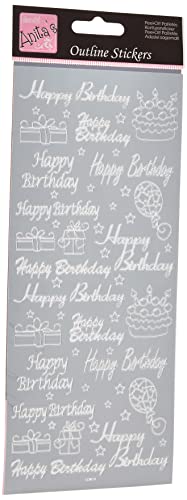 Outline Stickers - Happy Birthday Assorted - Silver Outline Stickers - Happy Birthday Assorted - Silver von Anita's