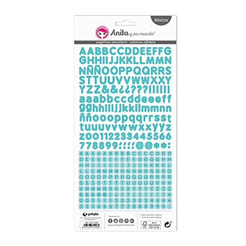 Anita & Seine Welt Alphabet, 320 Aufkleber pro Blatt, 225 g, Papier, Blau, 15 x 32 cm Anita & Seine Welt Alphabet, 320 Aufkleber pro Blatt, 225 g, Papier, Blau, 15 x 32 cm von Anita y Su Mundo