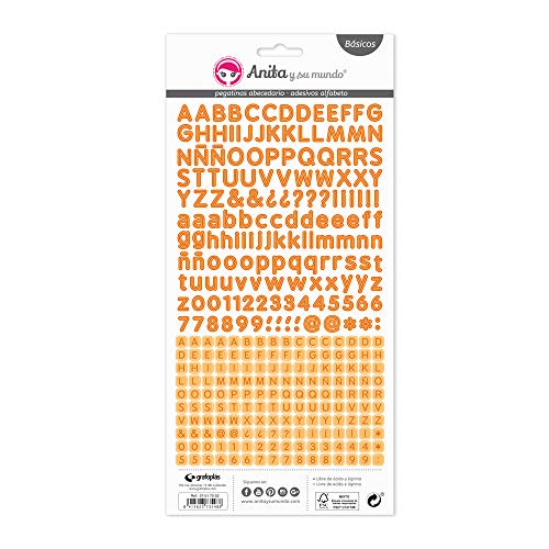 Anita und Seine Welt Alphabet, 320 Aufkleber pro Blatt, 225 g, Papier, Orange, 15 x 32 cm Anita und Seine Welt Alphabet, 320 Aufkleber pro Blatt, 225 g, Papier, Orange, 15 x 32 cm von Anita y Su Mundo