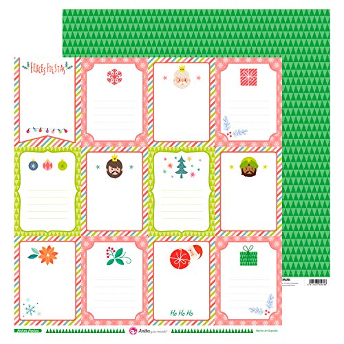 Anita & Seine Welt Grußkarten, Pack Glückliche Papiere, Weihnachten, 30,5 x 30,5 cm, 5 von Anita y Su Mundo
