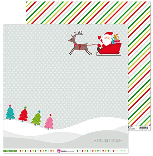 Anita & Seine Welt Kollektion Frohe Weihnachten Scrapbooking, Papier, Weihnachtsmann, 30,5 x 30,5 cm von Anita y Su Mundo