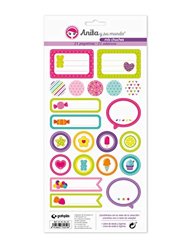 Anita & Seine Welt Kollektion Meine Chuches Aufkleber, 21 Designs pro Blatt, Papier, mehrfarbig, 15 x 32 cm Anita & Seine Welt Kollektion Meine Chuches Aufkleber, 21 Designs pro Blatt, Papier, mehrfarbig, 15 x 32 cm von Anita y Su Mundo
