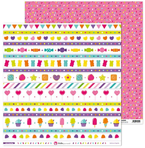 Anita & Seine Welt Kollektion Meine Chuches Scrapbooking, Papier, Streifen, 30,5 x 30,5 cm von Anita y Su Mundo