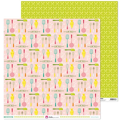 Anita & Seine Welt Kollektion Meine Rezepte Papier für Scrapbooking, Papier, Küchenutensilien, 30,5 x 30,5 cm Anita & Seine Welt Kollektion Meine Rezepte Papier für Scrapbooking, Papier, Küchenutensilien, 30,5 x 30,5 cm von Anita y Su Mundo