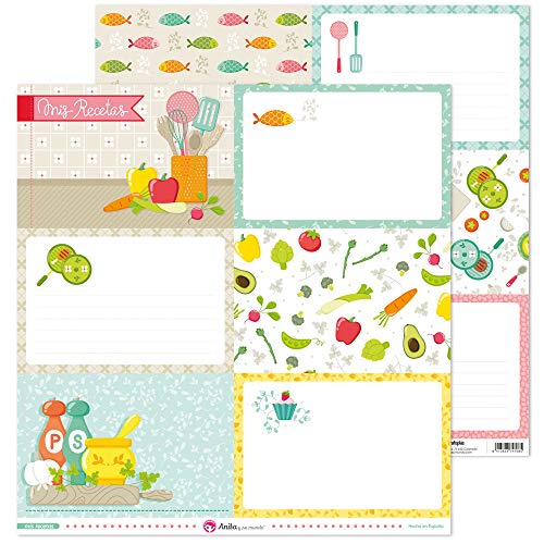 Anita & Seine Welt Kollektion Meine Rezepte Papier für Scrapbooking, Papier, große Karten, 30,5 x 30,5 cm von Anita y Su Mundo