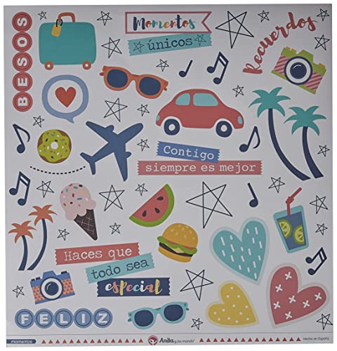 Anita und Seine Welt Kollektion Moments Scrapbooking, Papier, Streifen, 30,5 x 30,5 cm von Anita y Su Mundo